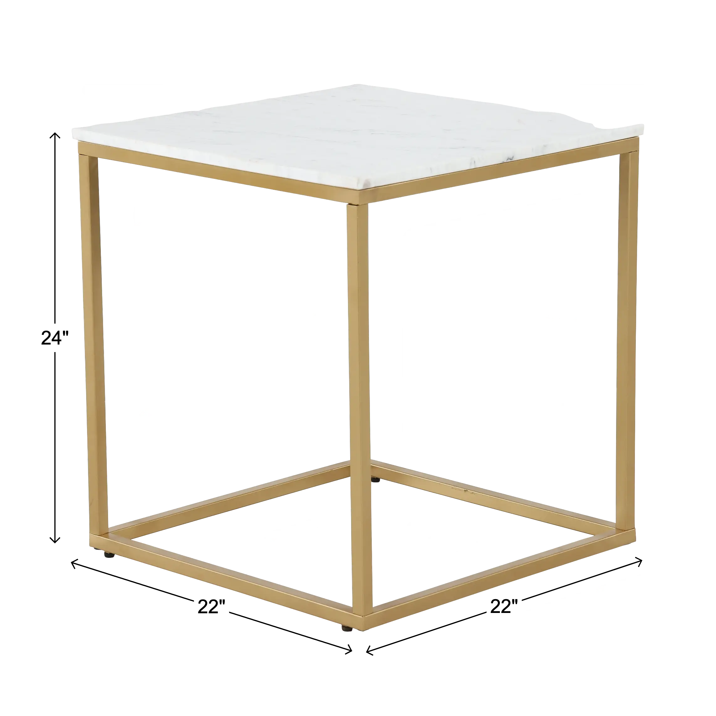 Santana Marble and Gold End Table-3