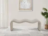 Willow Beige Corduroy Upholstered Bench