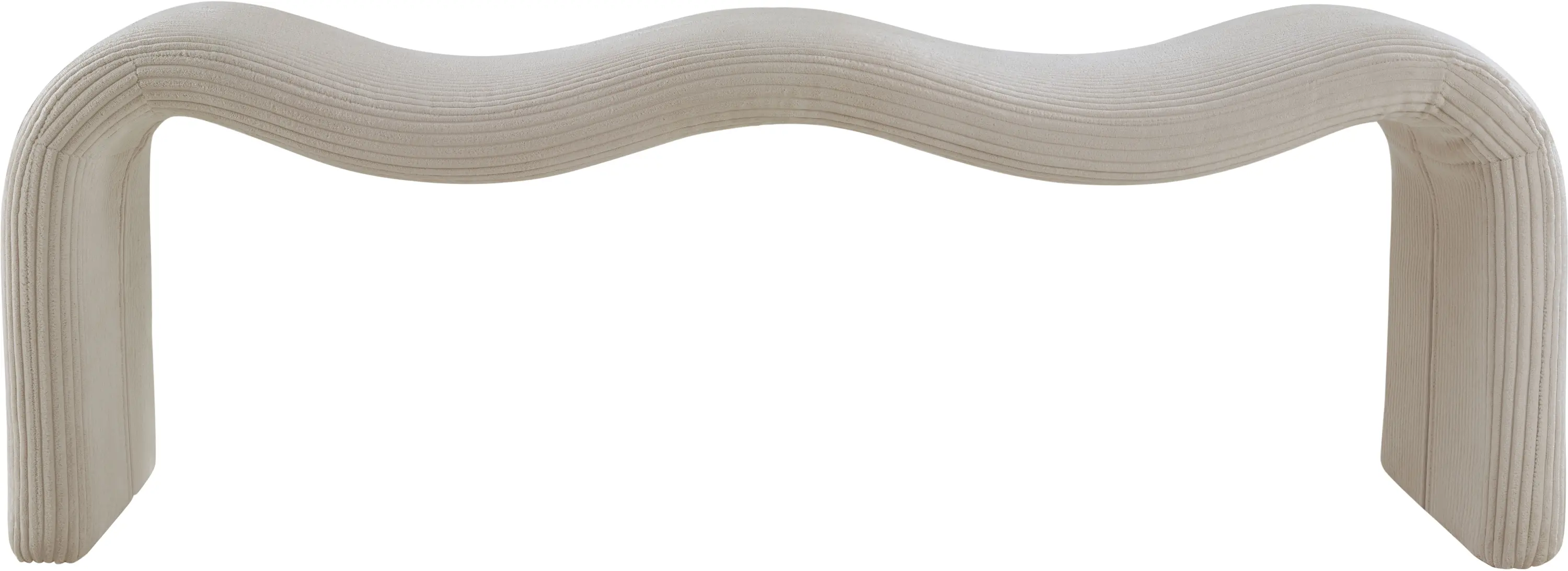 Willow Beige Corduroy Upholstered Bench-1