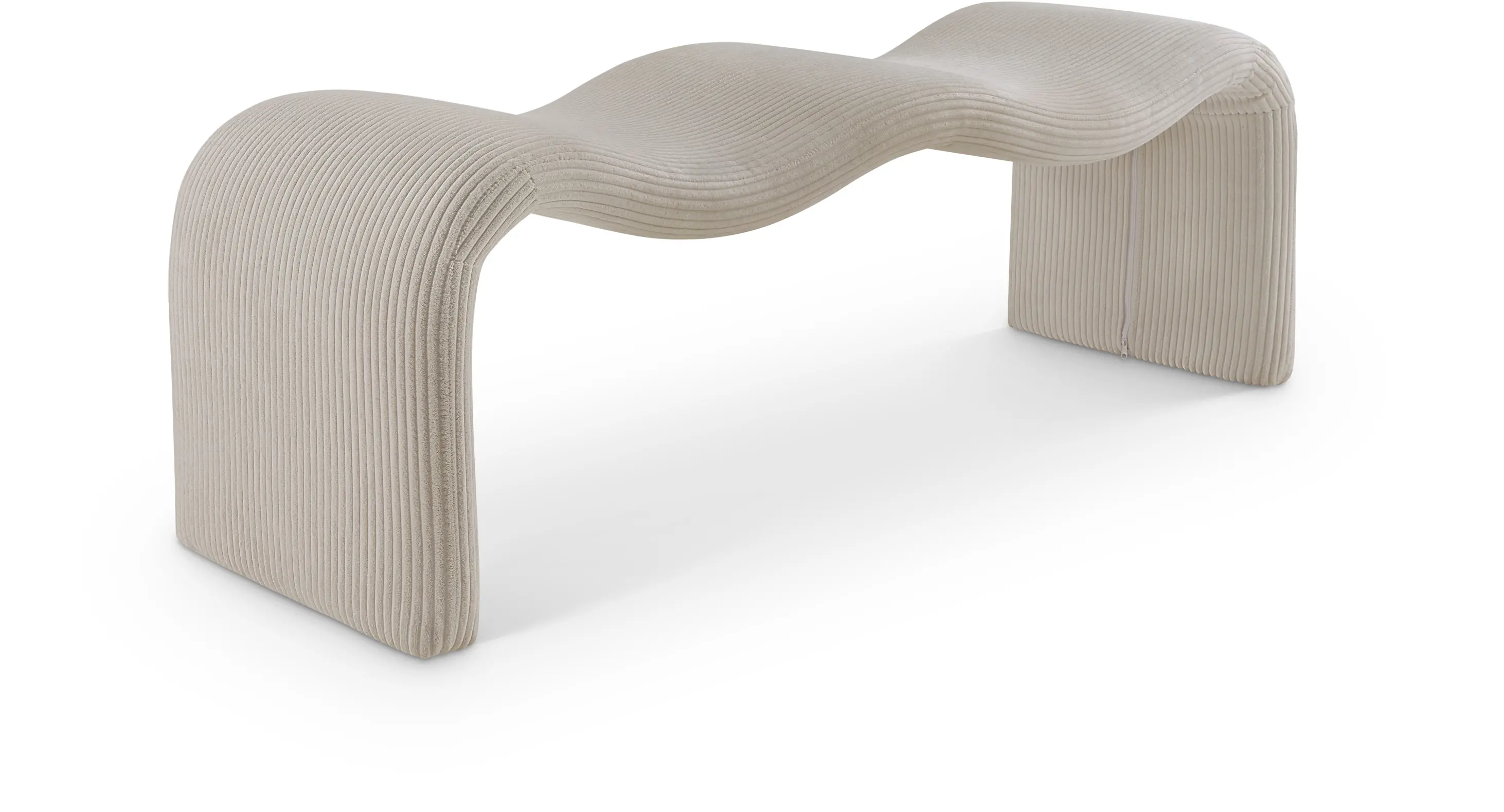 Willow Beige Corduroy Upholstered Bench-4