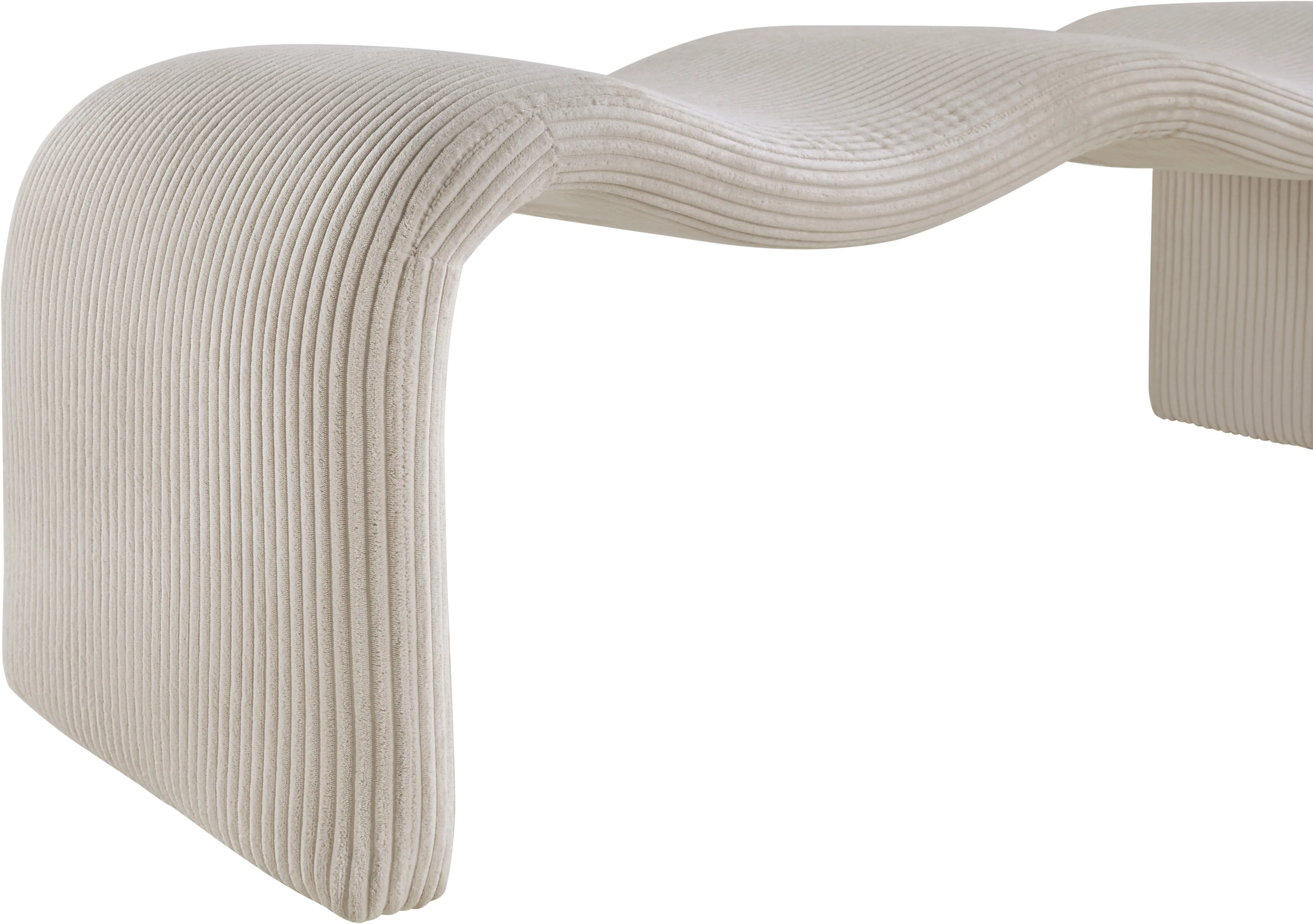 Willow Beige Corduroy Upholstered Bench-5