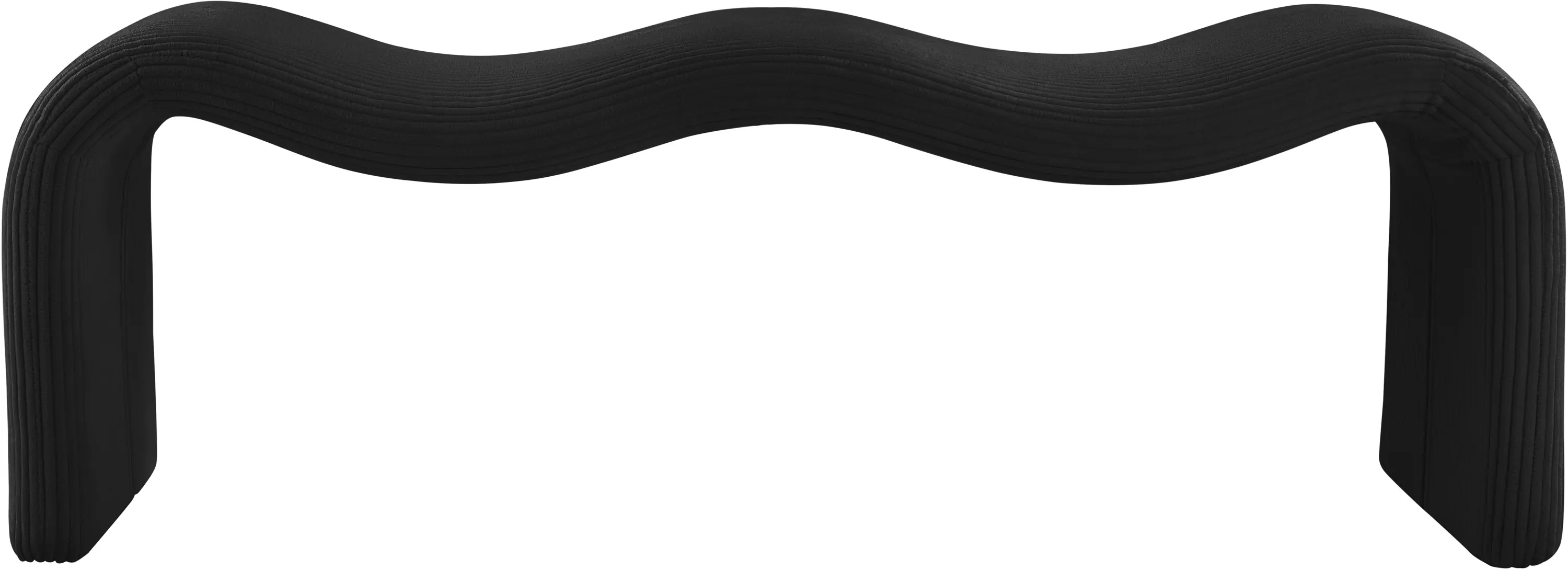 Willow Black Corduroy Upholstered Bench-1