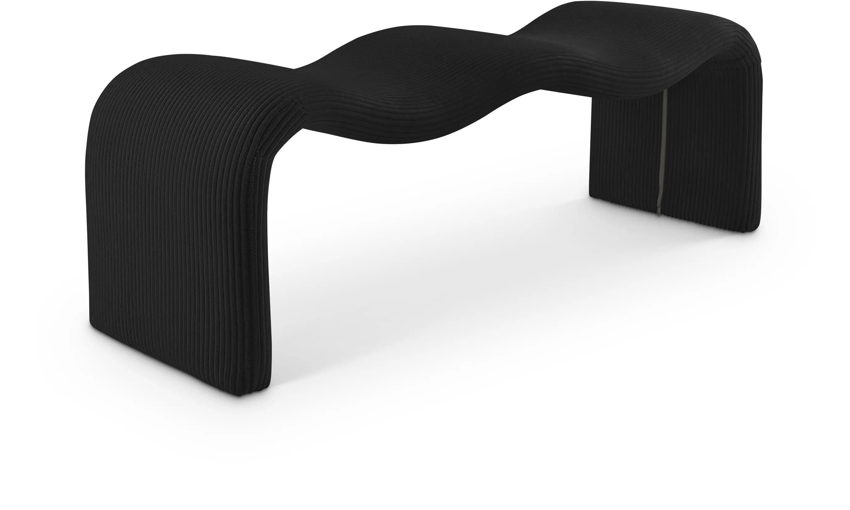 Willow Black Corduroy Upholstered Bench-4