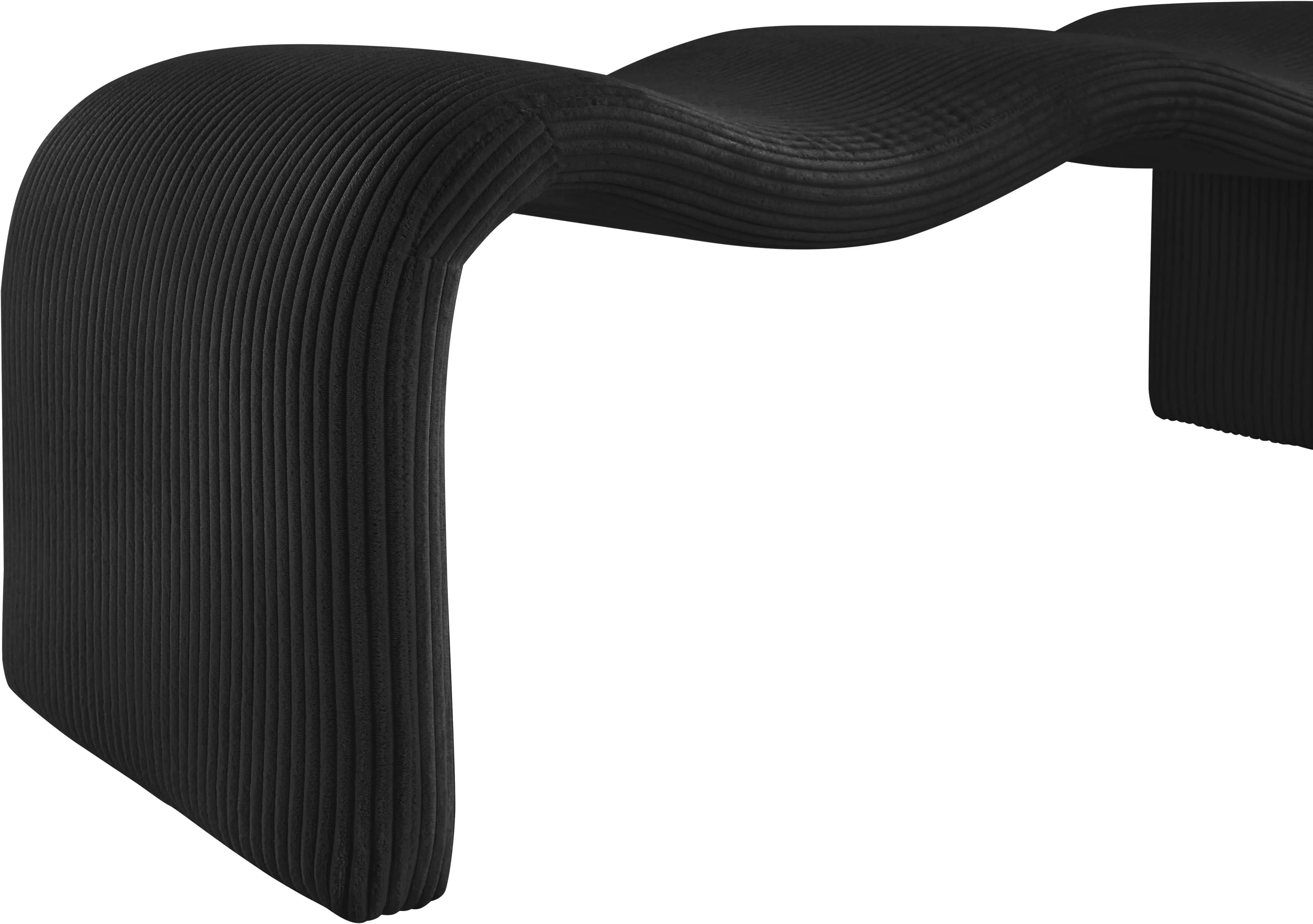 Willow Black Corduroy Upholstered Bench-5