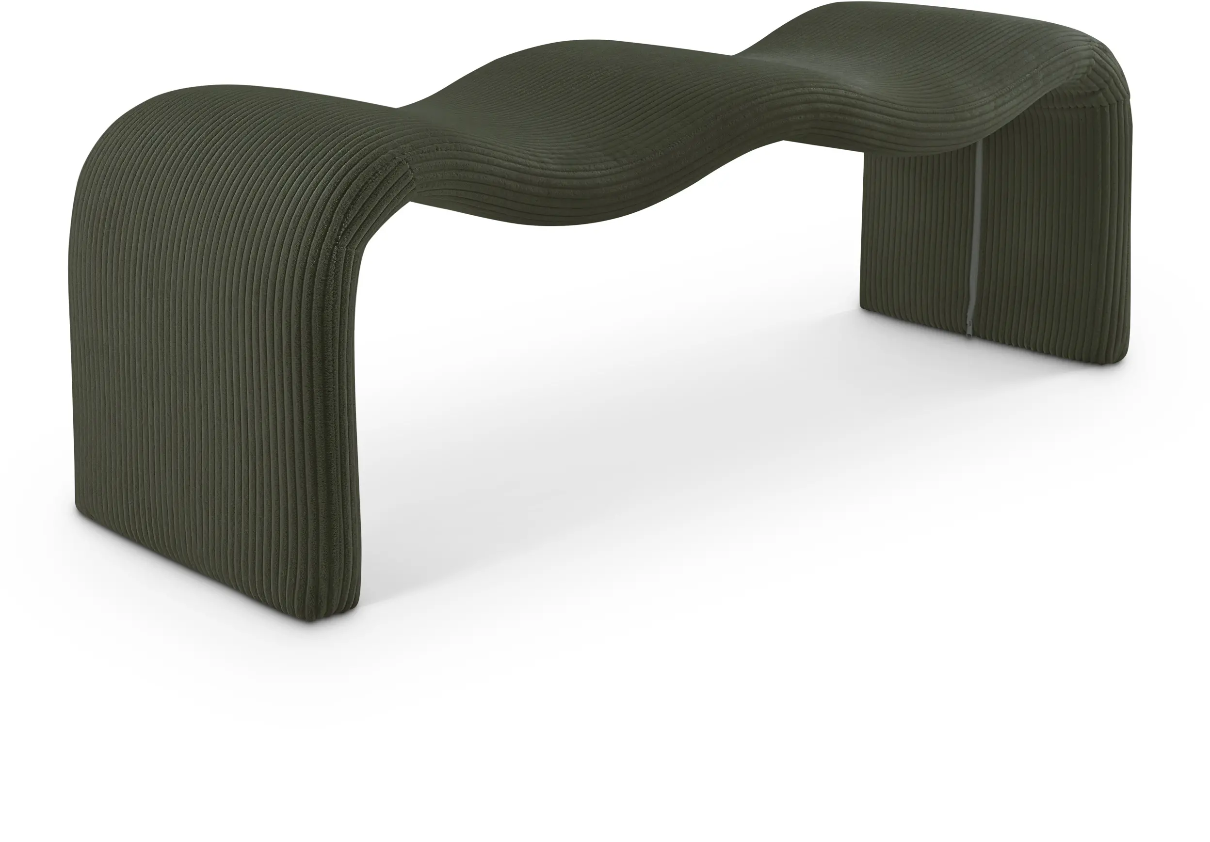 Willow Green Corduroy Upholstered Bench-4