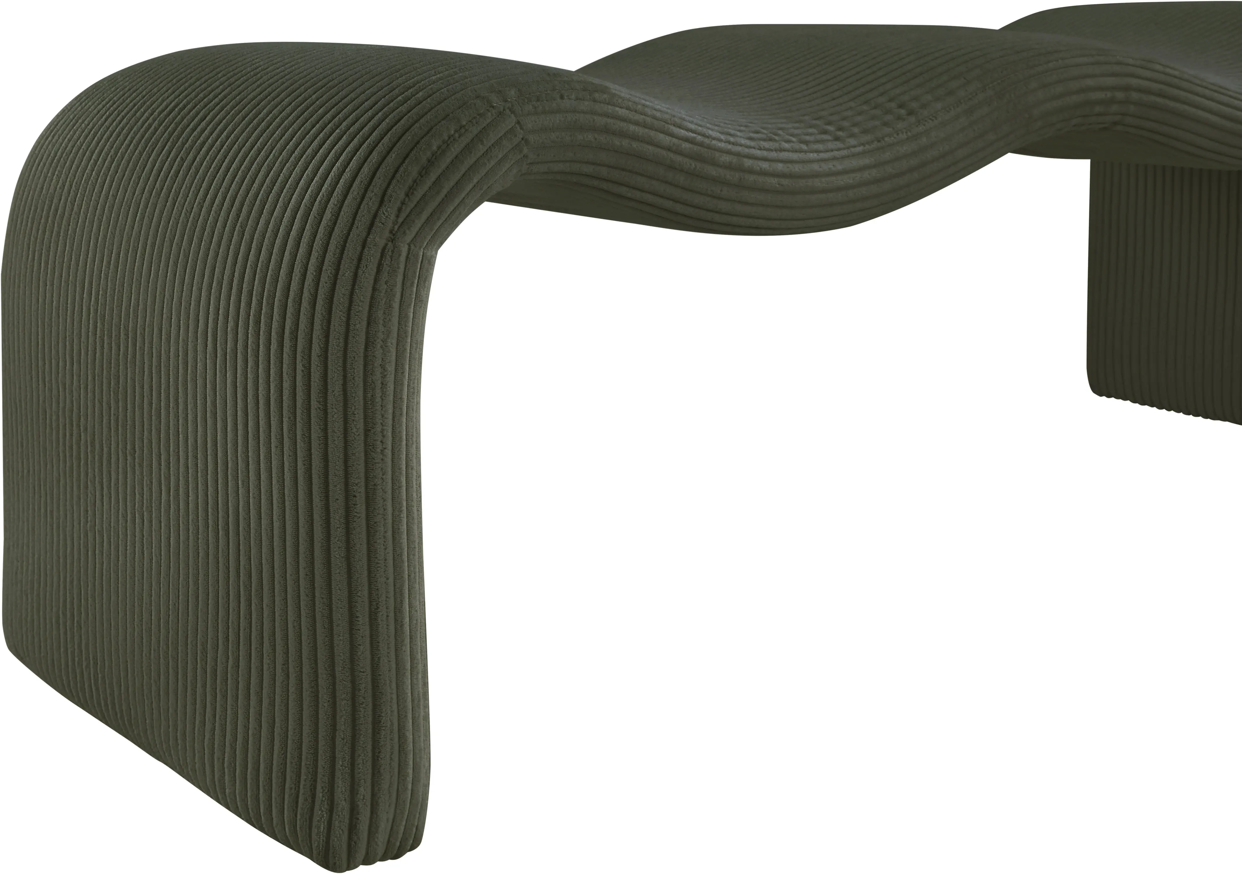 Willow Green Corduroy Upholstered Bench-5