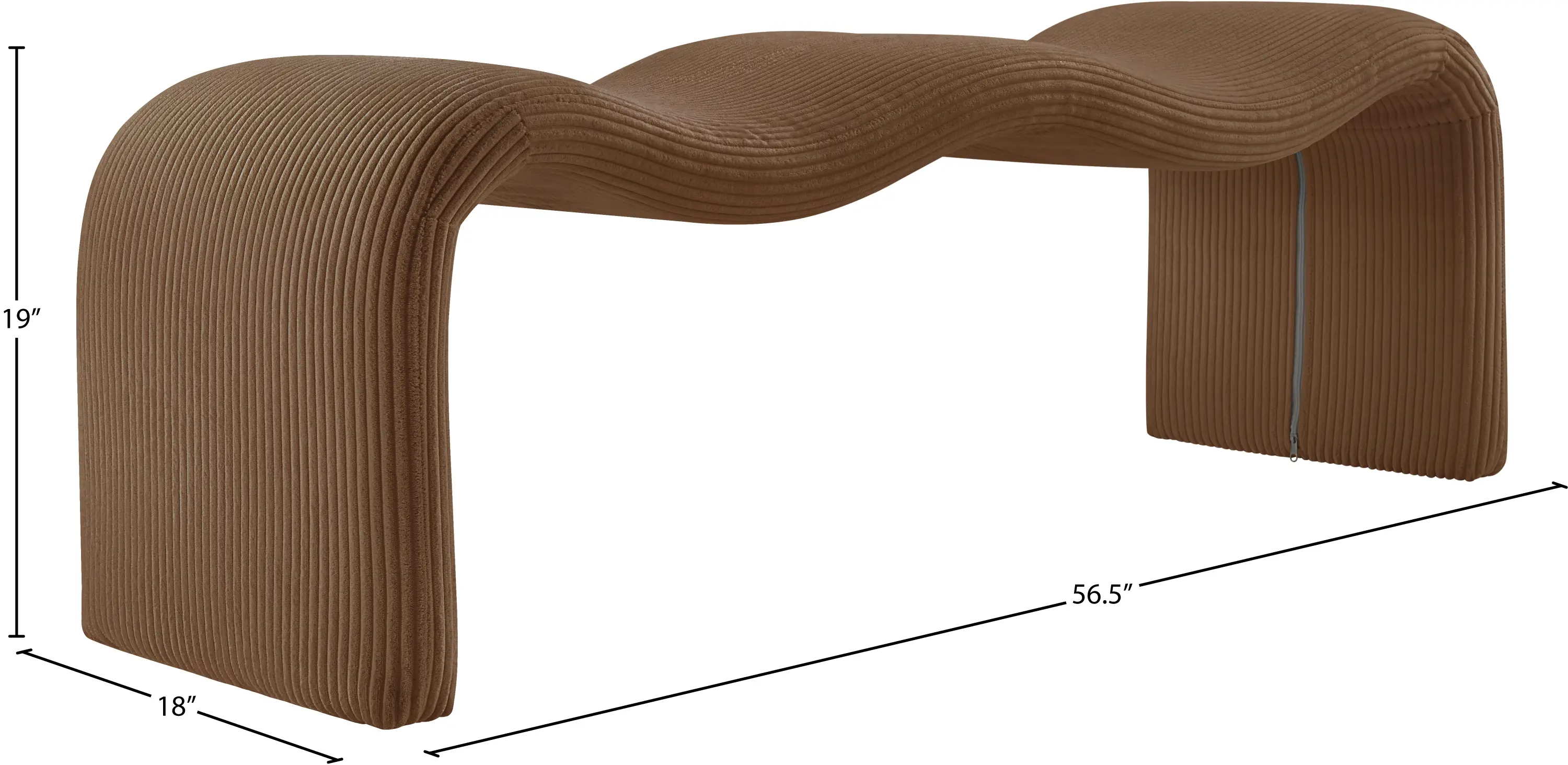 Willow Saddle Corduroy Upholstered Bench-9