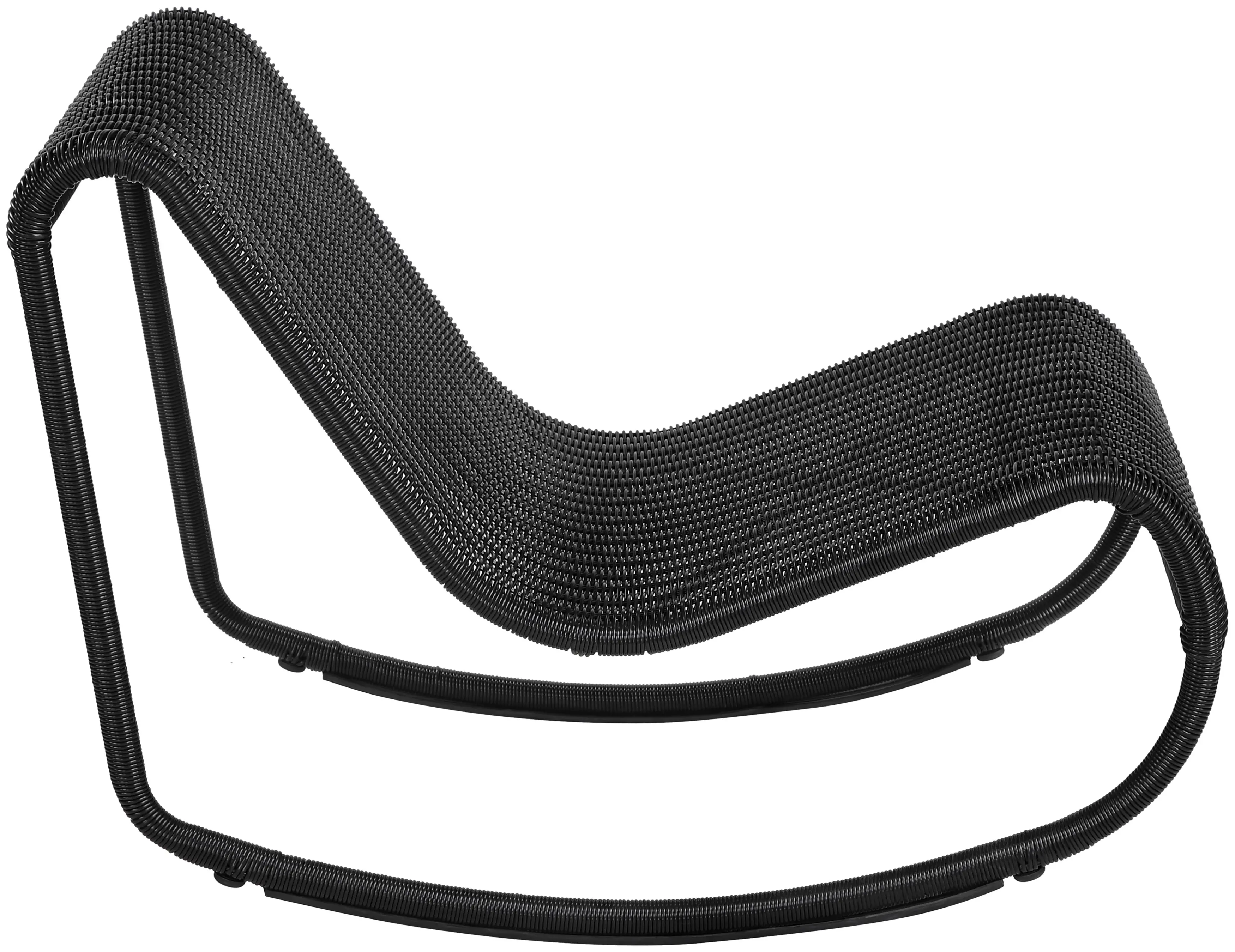 Antigua Black Wicker Patio Rocking Chair-4