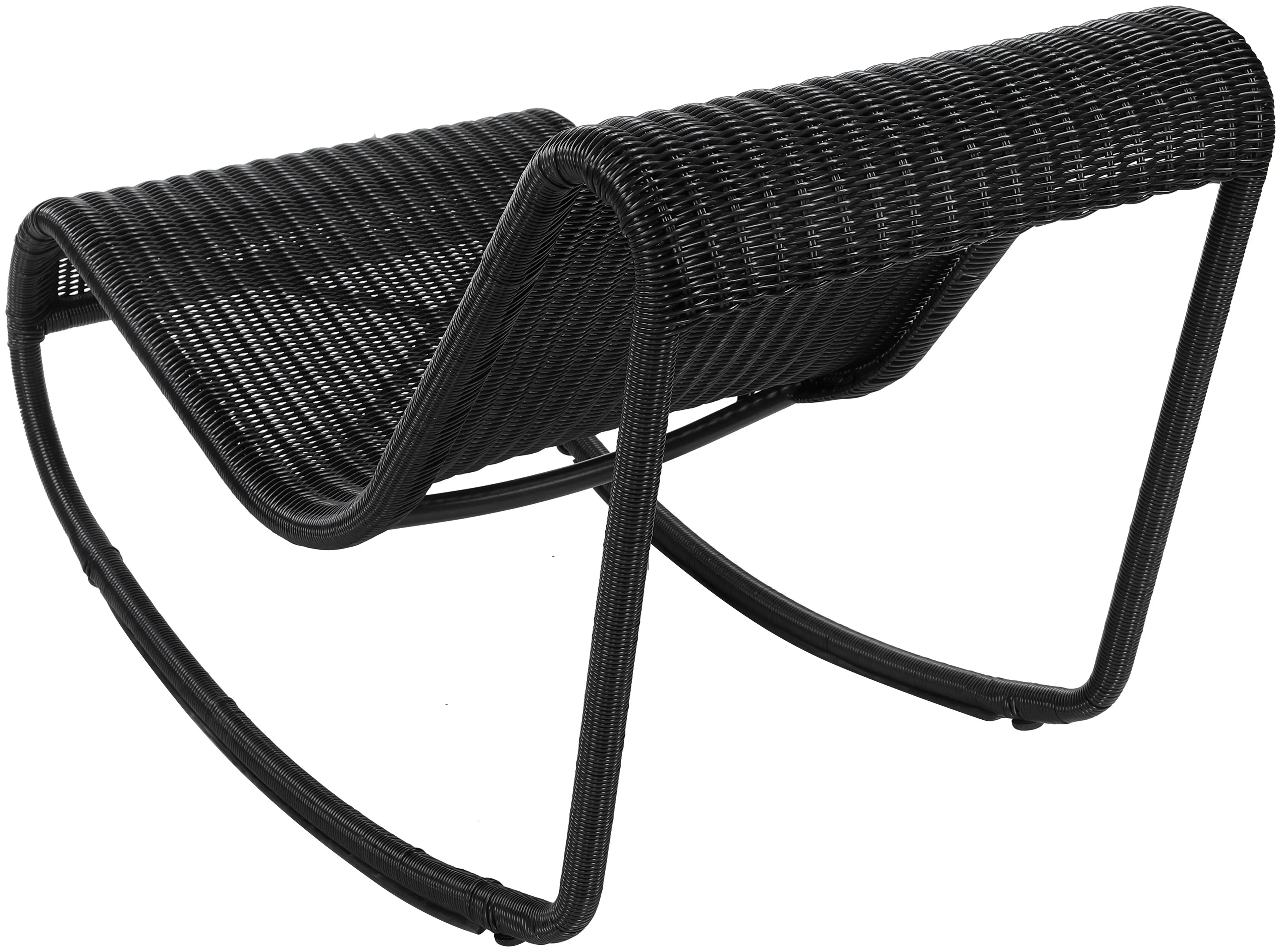 Antigua Black Wicker Patio Rocking Chair-6