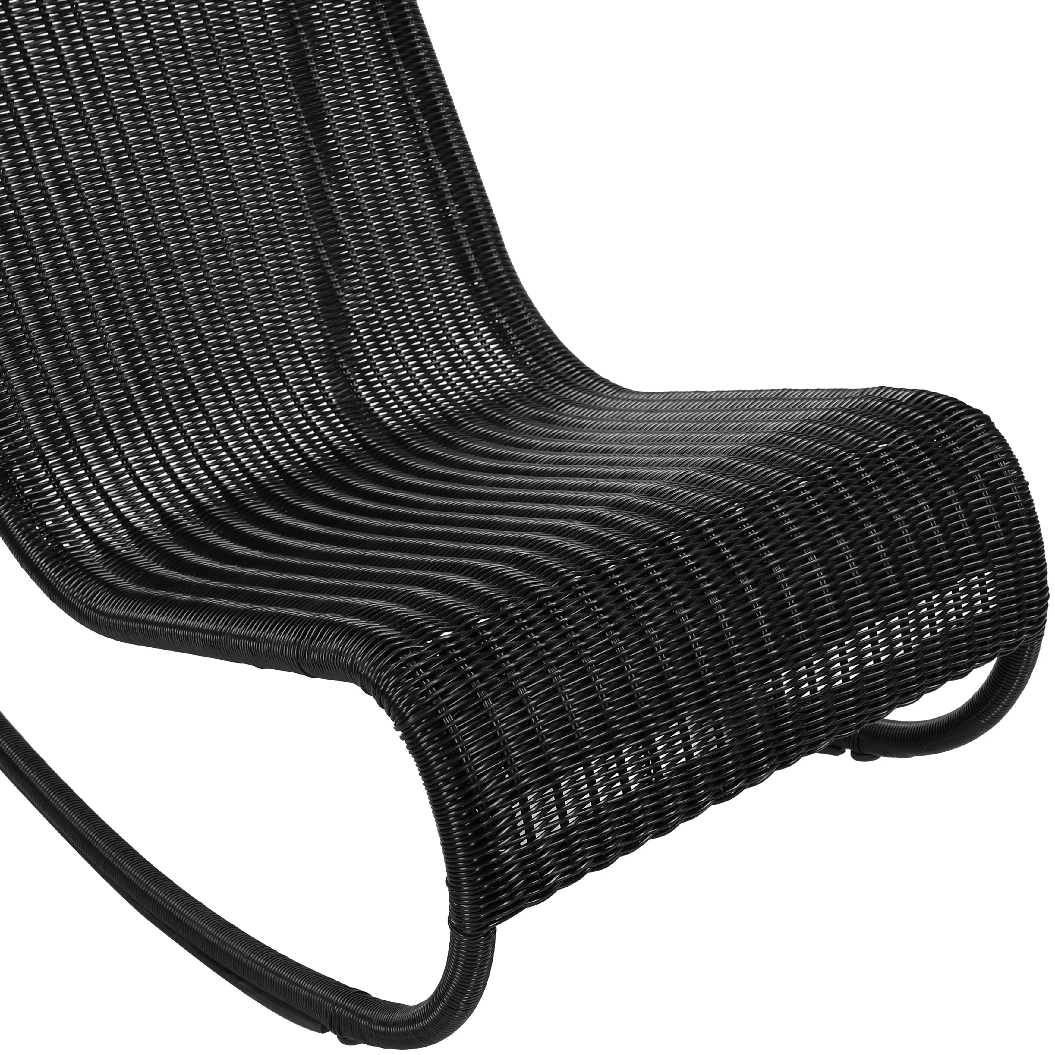 Antigua Black Wicker Patio Rocking Chair-8