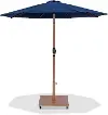 Fiji Navy Patio Umbrella with Teak Aluminum Base Set
