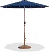 Fiji Navy Patio Umbrella with Teak Aluminum Base Set