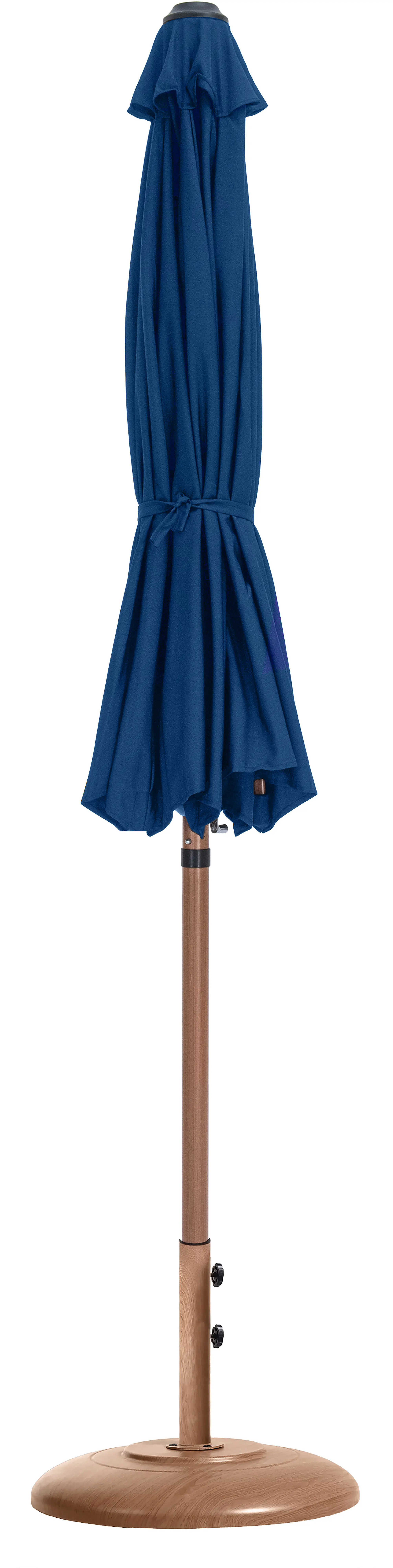 55014NAVY-BT Fiji Navy Patio Umbrella with Teak Aluminum Base Set-3