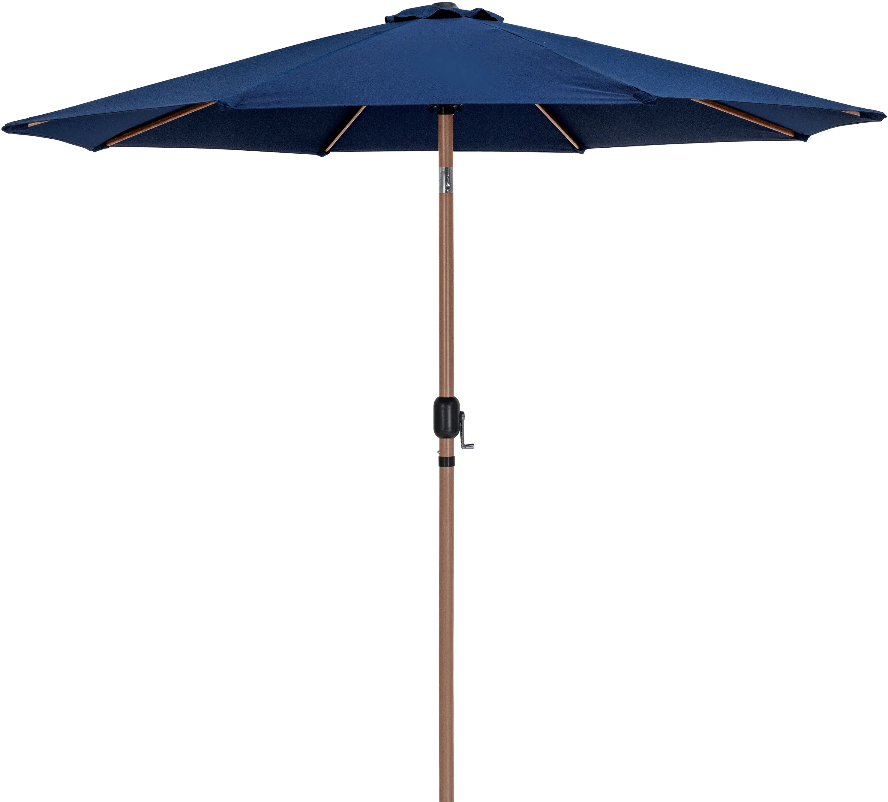 55014NAVY-BT Fiji Navy Patio Umbrella with Teak Aluminum Base Set-5