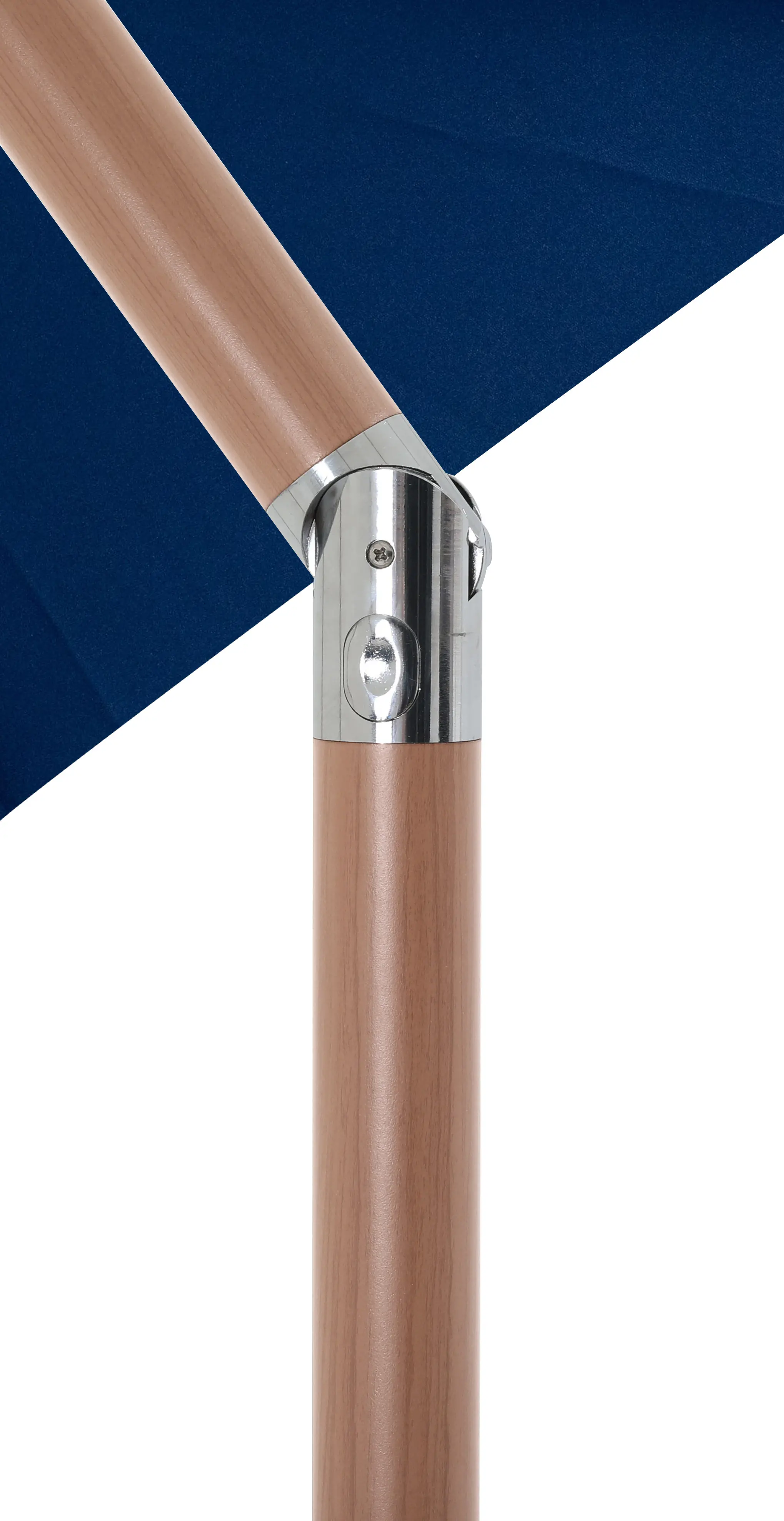 55014NAVY-BT Fiji Navy Patio Umbrella with Teak Aluminum Base Set-7