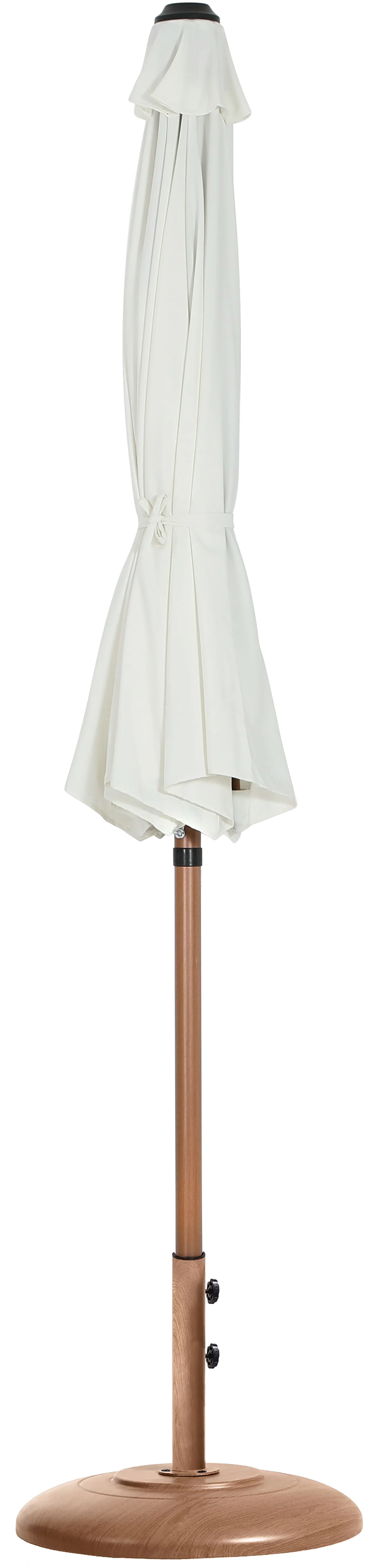55014WHITE-BT Fiji White Patio Umbrella with Teak Aluminum Base Set-3