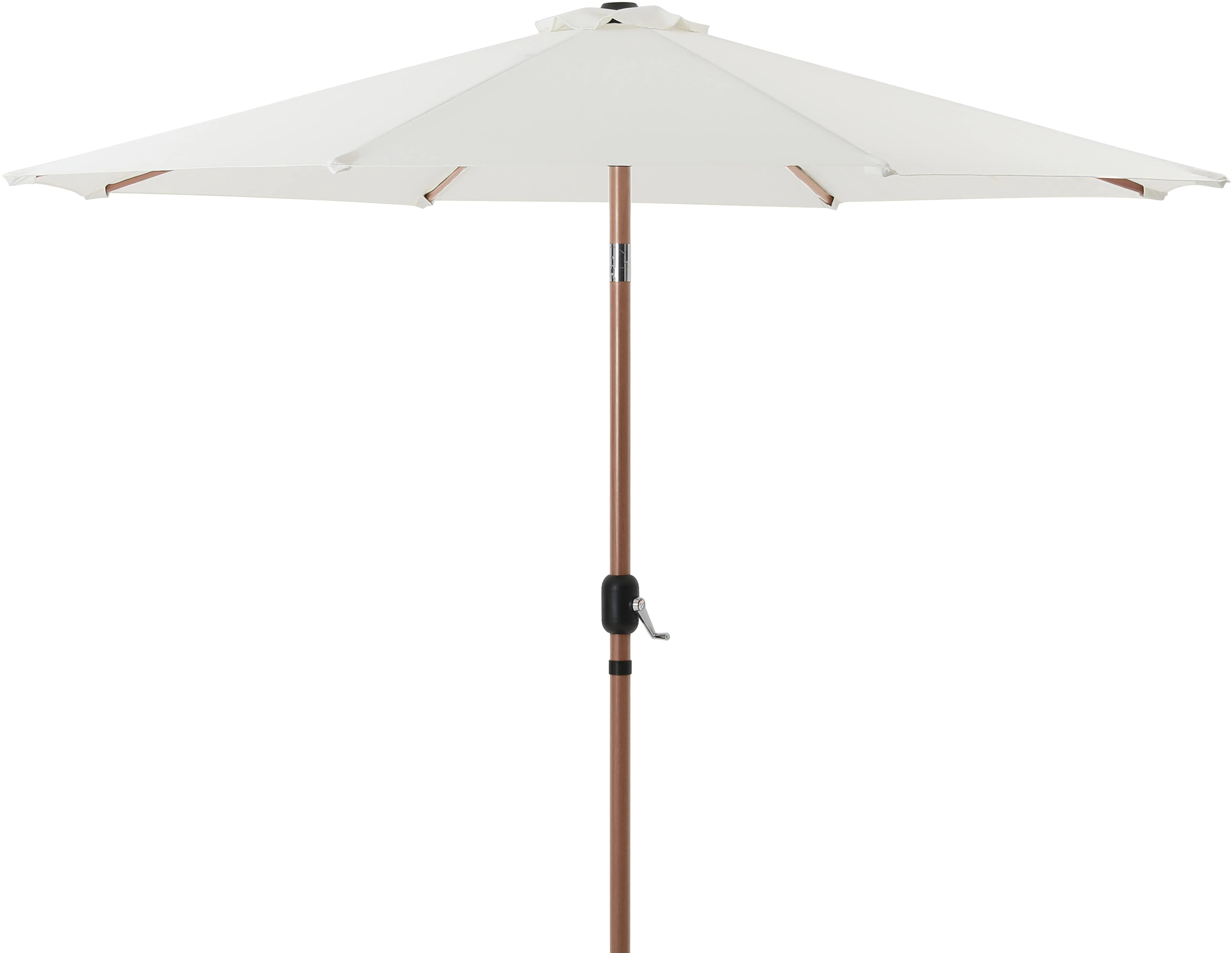 55014WHITE-BT Fiji White Patio Umbrella with Teak Aluminum Base Set-5
