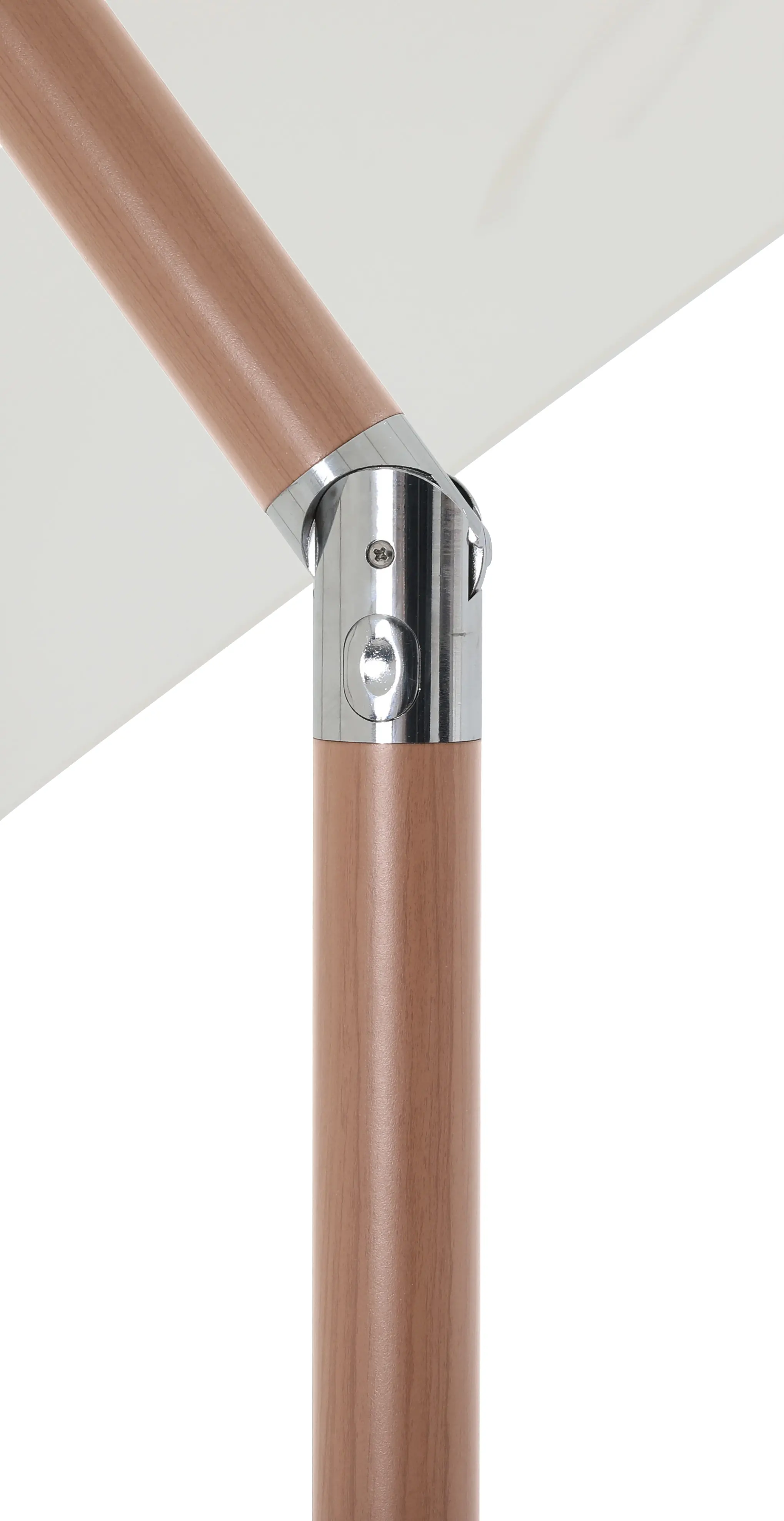 55014WHITE-BT Fiji White Patio Umbrella with Teak Aluminum Base Set-7