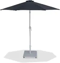 Fiji Black Patio Umbrella with White Aluminum Base Set