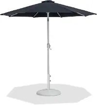55015BLACK-BW Fiji Black Patio Umbrella with White Aluminum Base Set