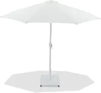 Fiji White Patio Umbrella with White Aluminum Base Set