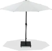 Fiji White Patio Umbrella with Black Aluminum Base Set