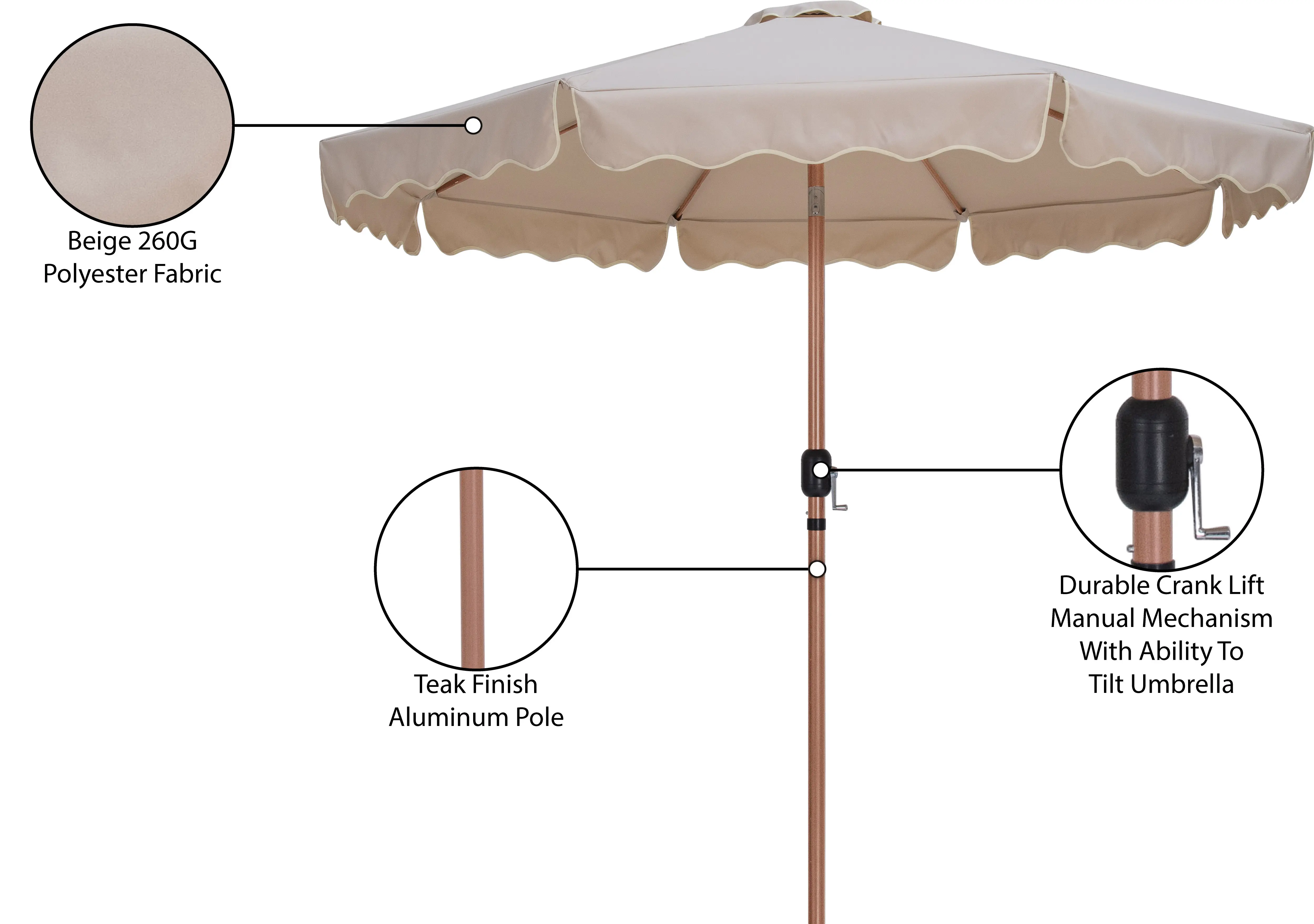 Amalfi Beige Patio Umbrella-10
