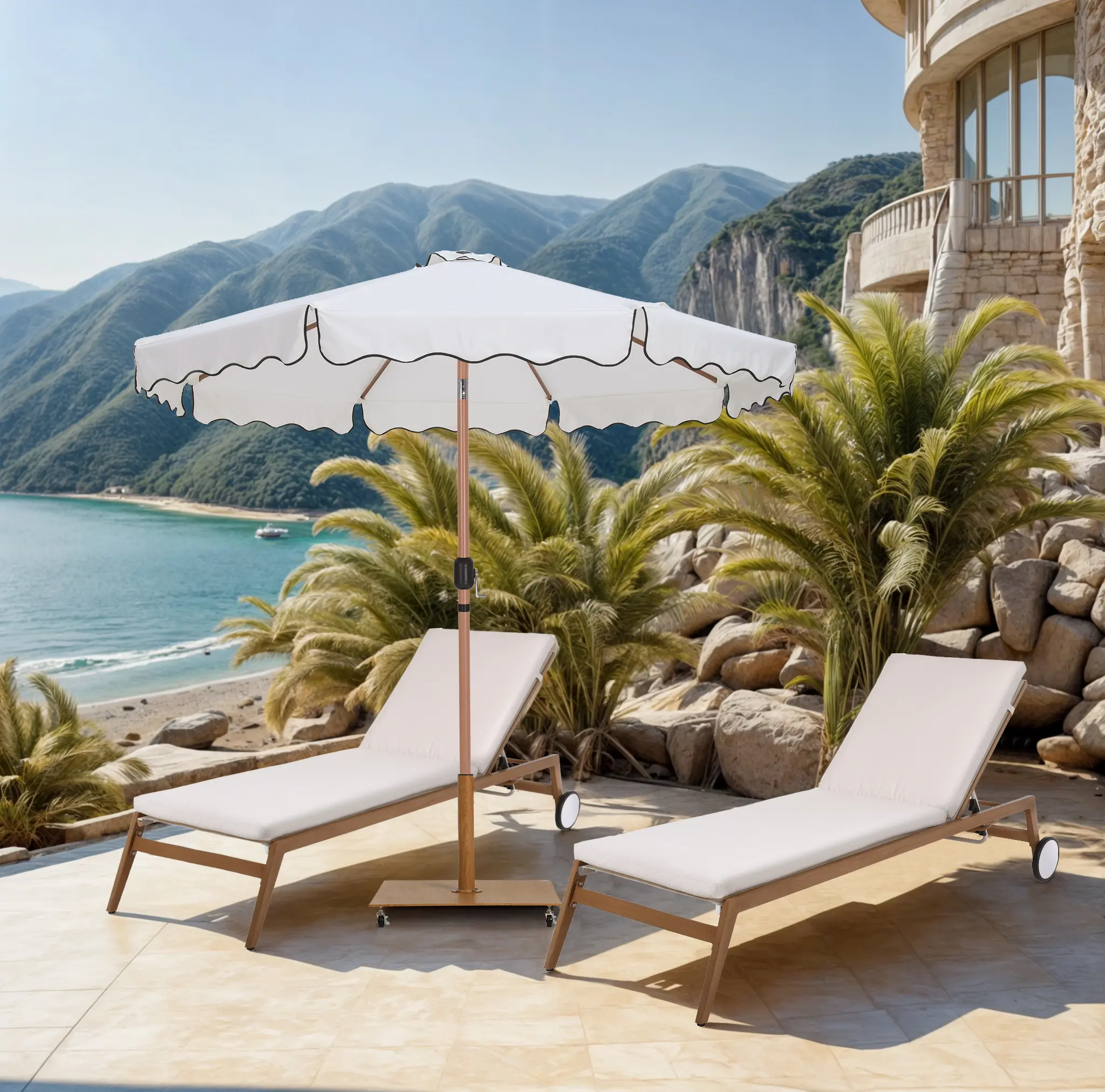 Amalfi White Patio Umbrella-2