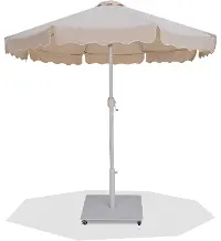 Amalfi Beige Patio Umbrella with White Aluminum Base Set