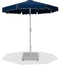 Amalfi Navy Patio Umbrella with White Aluminum Base Set