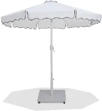 Amalfi White Patio Umbrella with White Aluminum Base Set
