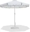 Amalfi White Patio Umbrella with White Aluminum Base Set
