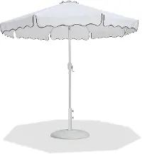 Amalfi White Patio Umbrella with White Aluminum Base Set