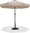 Amalfi Beige Patio Umbrella with Black Aluminum Base Set