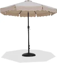Amalfi Beige Patio Umbrella with Black Aluminum Base Set
