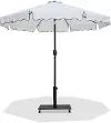 Amalfi White Patio Umbrella with Black Aluminum Base Set