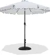 Amalfi White Patio Umbrella with Black Aluminum Base Set