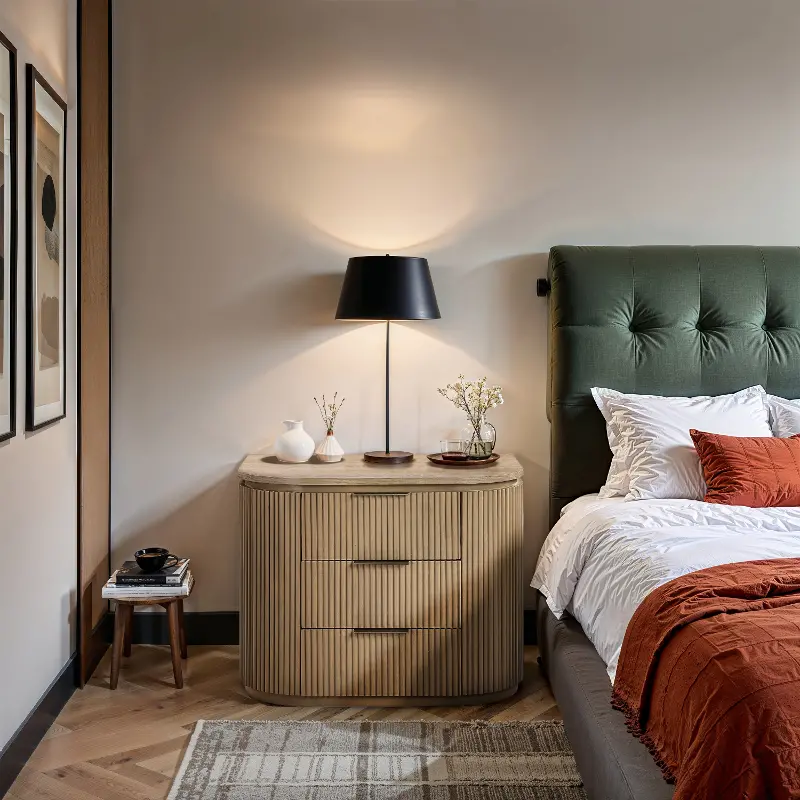 Astrid Natural Oak Fluted Nightstand