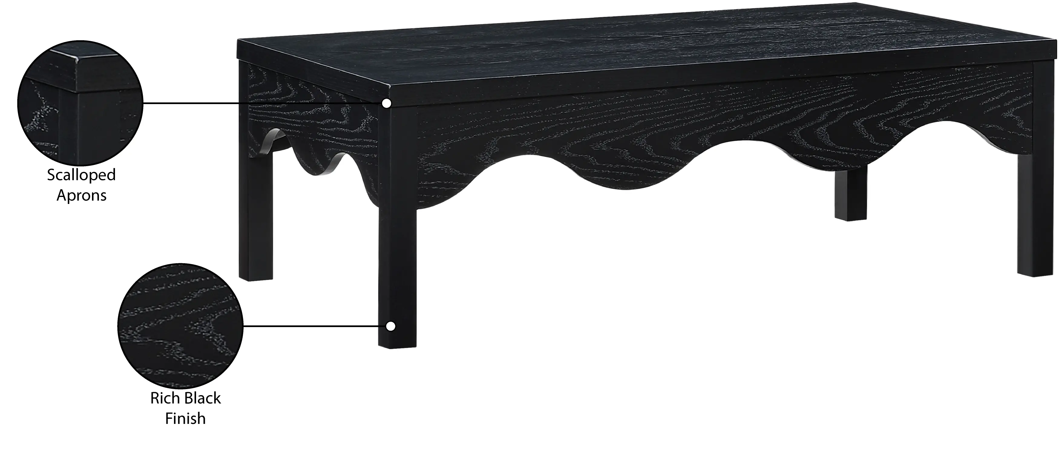 Fiora Black Scalloped Coffee Table-6