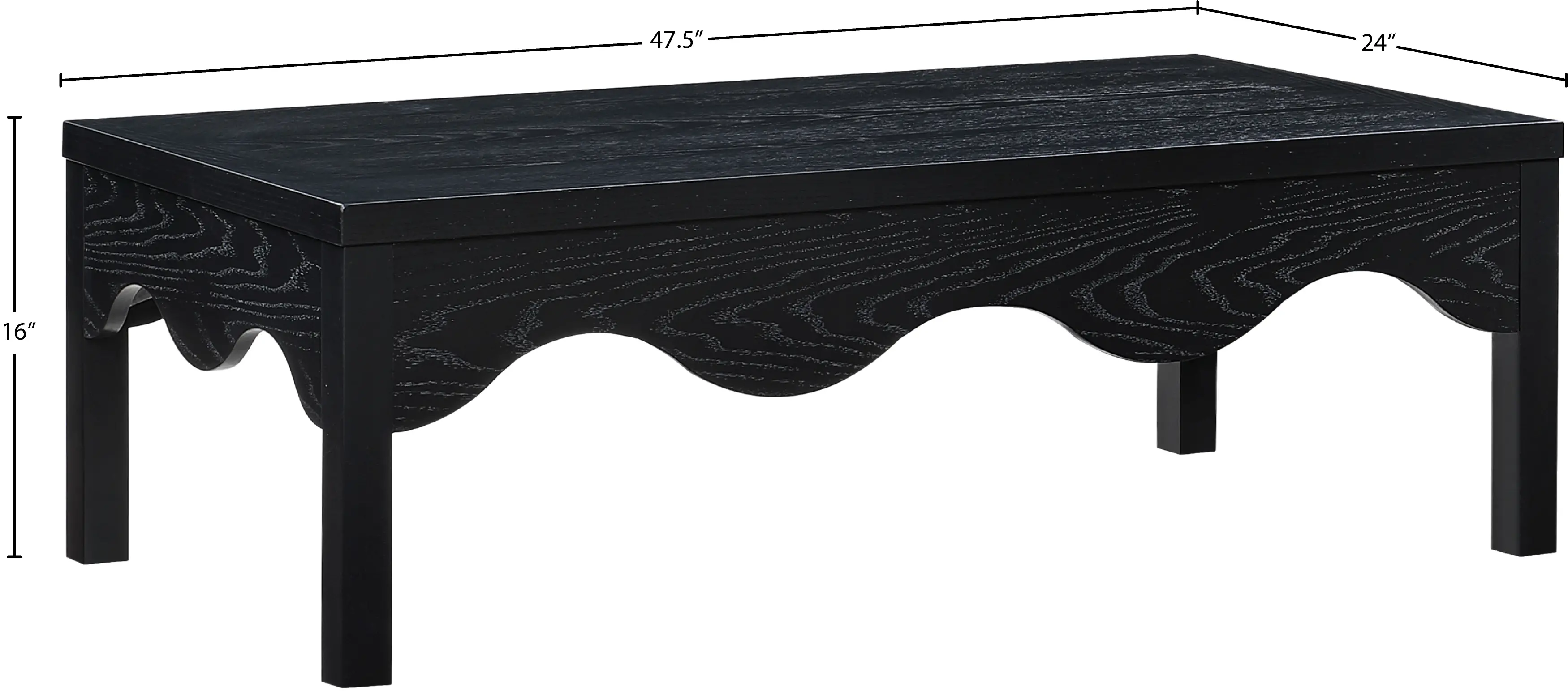Fiora Black Scalloped Coffee Table-7