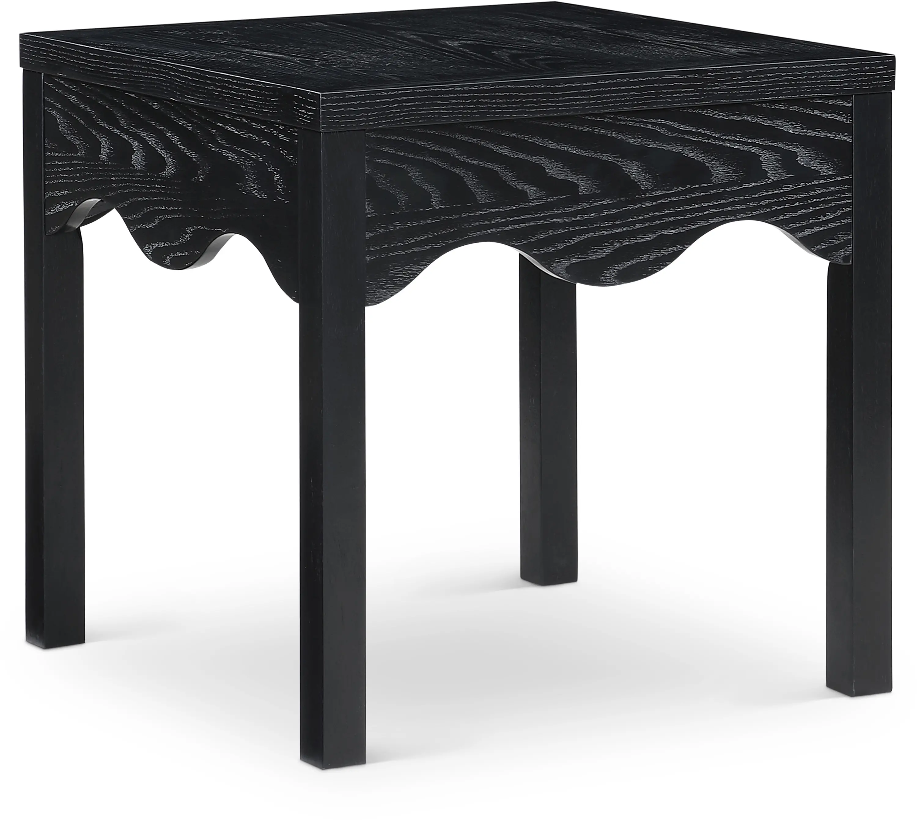 Fiora Black Scalloped End Table-1