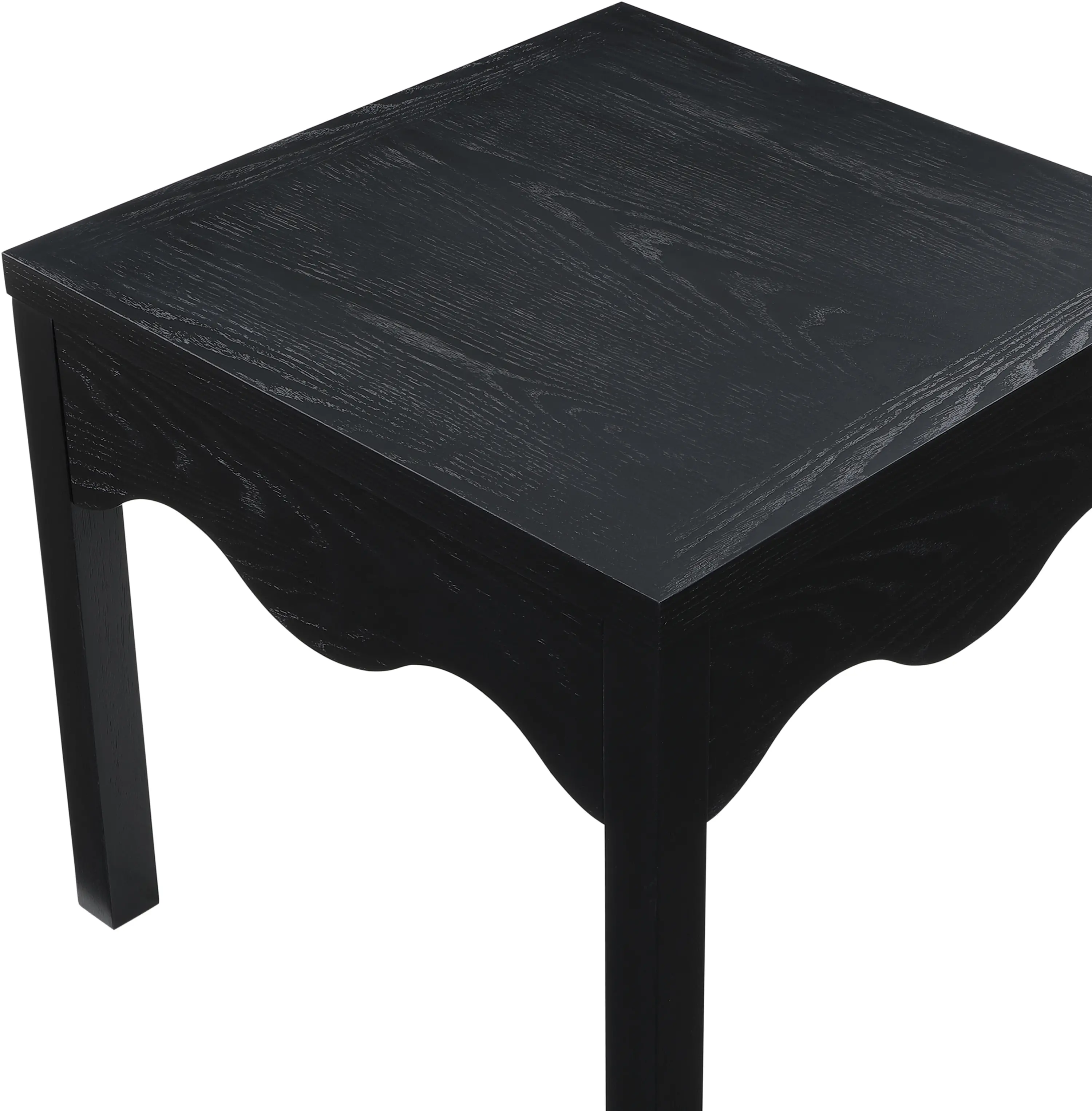 Fiora Black Scalloped End Table-4