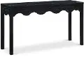 Fiora Black Scalloped Console Table