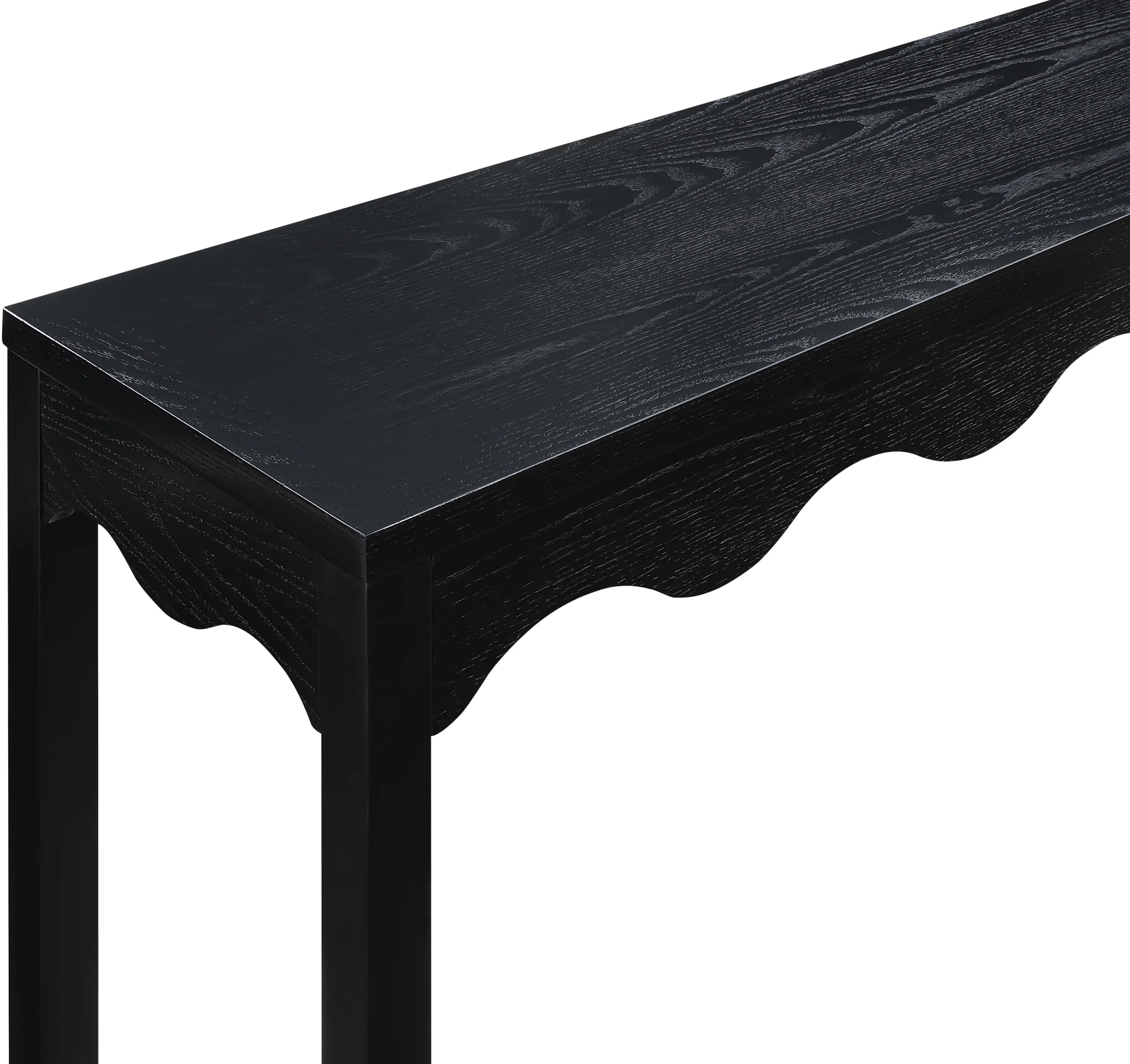 Fiora Black Scalloped Console Table-5