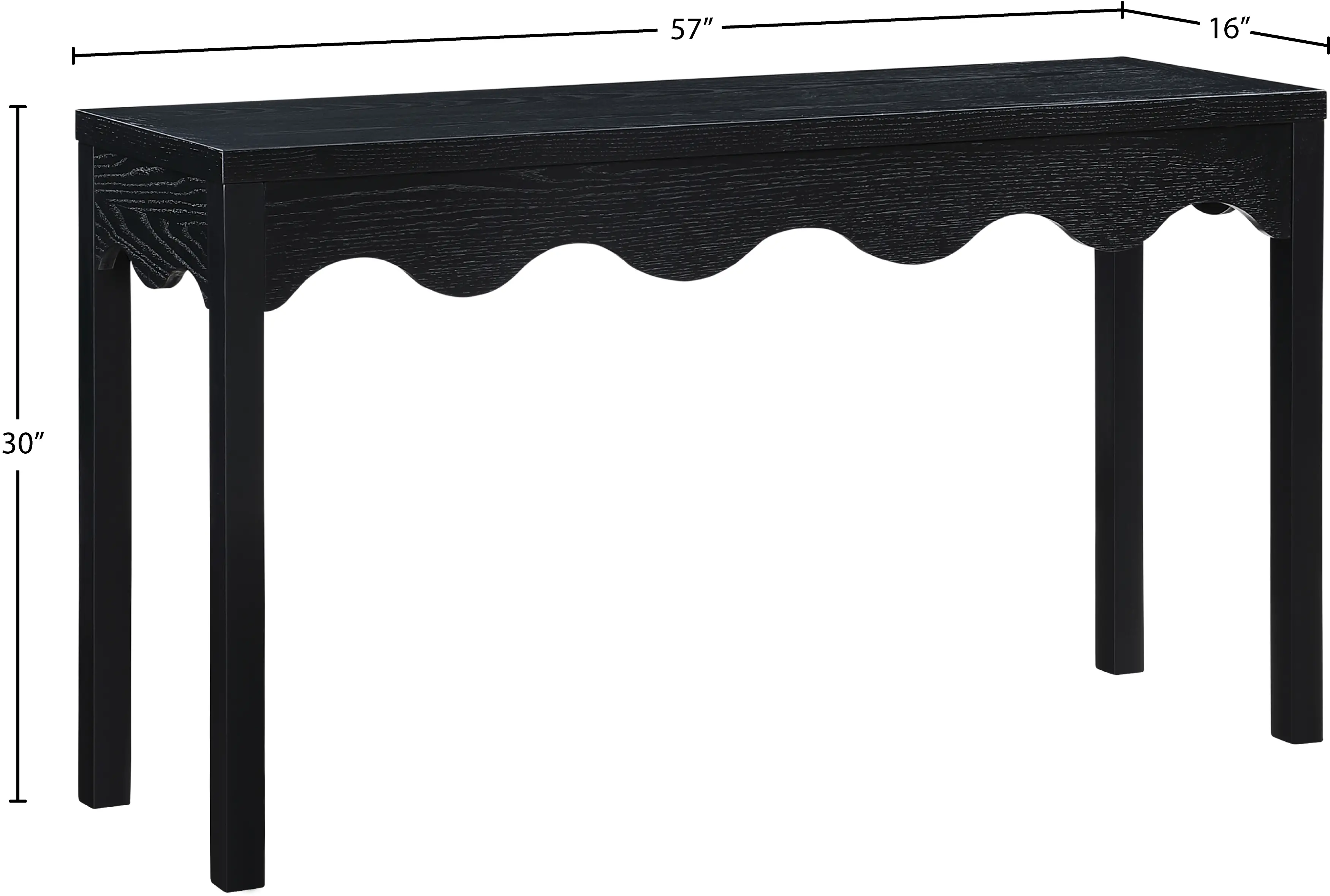 Fiora Black Scalloped Console Table-7