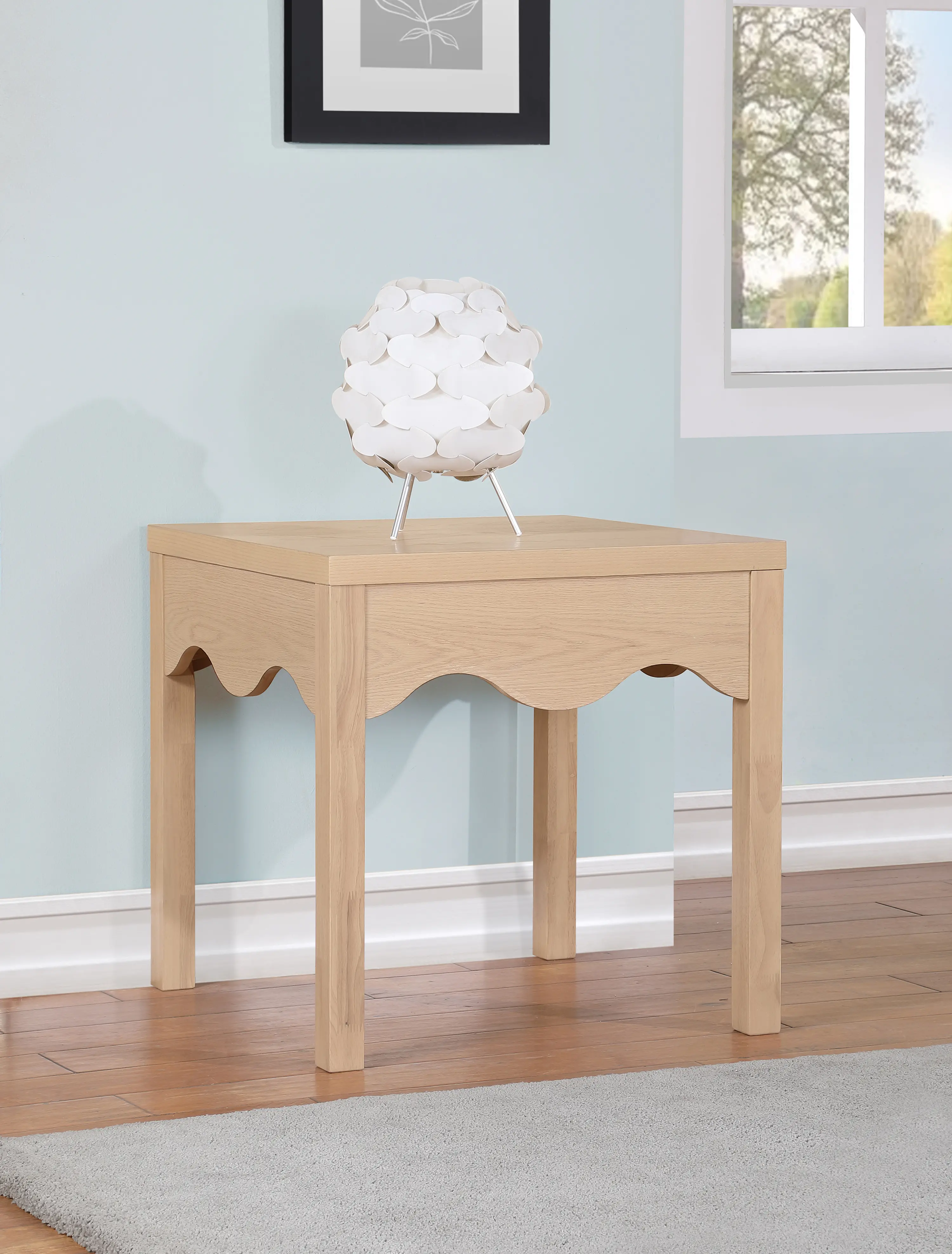 Fiora Natural Scalloped End Table-2