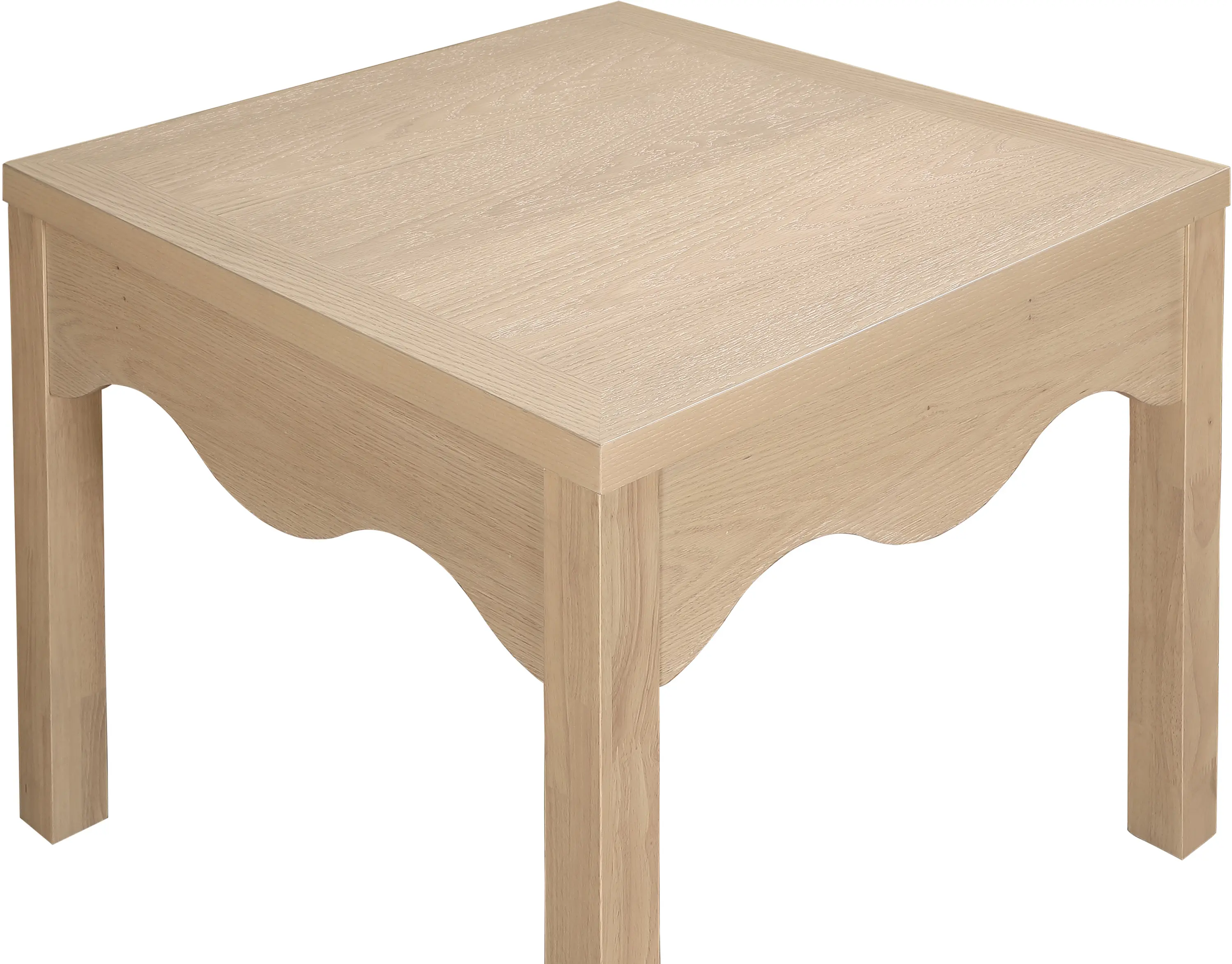 Fiora Natural Scalloped End Table-4