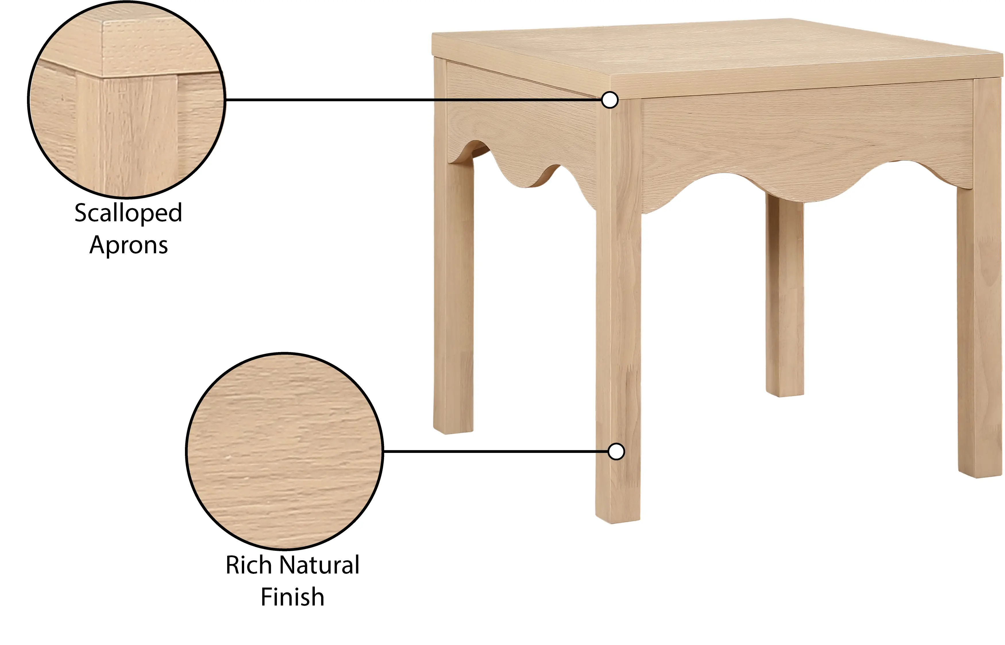 Fiora Natural Scalloped End Table-6