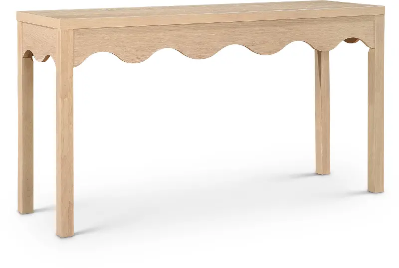 Fiora Natural Scalloped Console Table