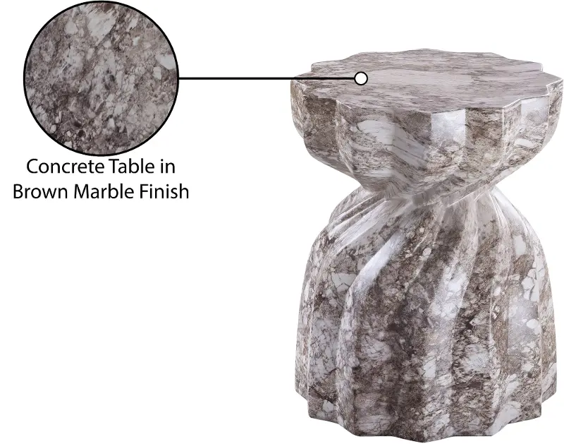 Caserta Brown Marble and Concrete Indoor/Outdoor End Table | RC Willey